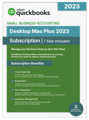 QuickBooks Desktop Mac Plus 2023 - 1 Year Subscription